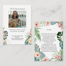 Tarjeta de oración memorial de foto tropical Estoy