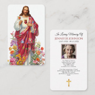Visita Tarjeta de oración memorial de funeral de Jesús en