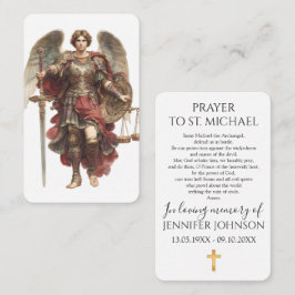 Visita Tarjeta de oración memorial para funeral Arcángel