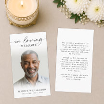 Tarjeta de oración moderna con foto para funeral e
