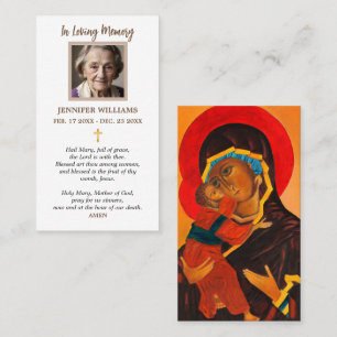Visita Tarjeta de Oración Moderna Icono Ortodoxo Virgen M