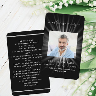 Visita Tarjeta de oración para fúnebre de fotos de luz bl