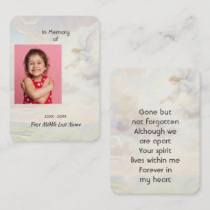 Visita Tarjeta de oración Recuerdo conmemorativo Ángel al