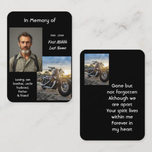 Visita Tarjeta de oración Recuerdo conmemorativo Motocicl