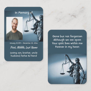 Visita Tarjeta de Oración Recuerdo Escalas de Justicia Le