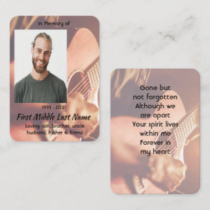 Visita Tarjeta de Oración Recuerdo Músico Piano Guitarra