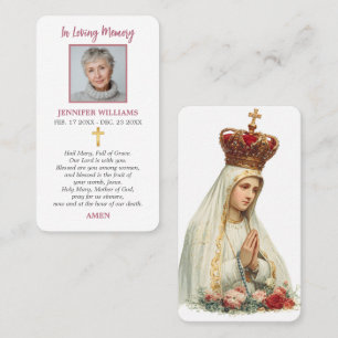 Visita Tarjeta de Oración Religiosa Católica Nuestra Seño