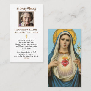 Visita Tarjeta de Oración Religiosa I Corazón Inmaculado