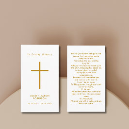 Visita Tarjeta de oración simple cruzada funeraria