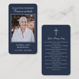 Visita Tarjeta de oración simple de memorial de funeral a