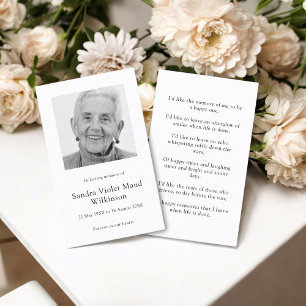 Visita Tarjeta de oraciones conmemorativas minimalistas d