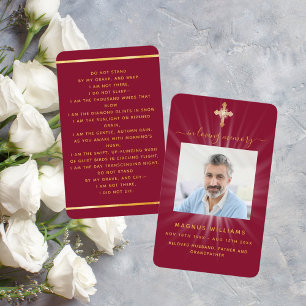 Visita Tarjeta de oraciones fúnebres de la cruz de foto d