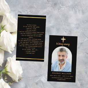 Visita Tarjeta de oraciones funerarias de la cruz de foto