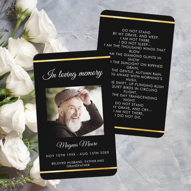 Visita Tarjeta de oraciones funerarias para fotos en oro  (Subido por el creador)