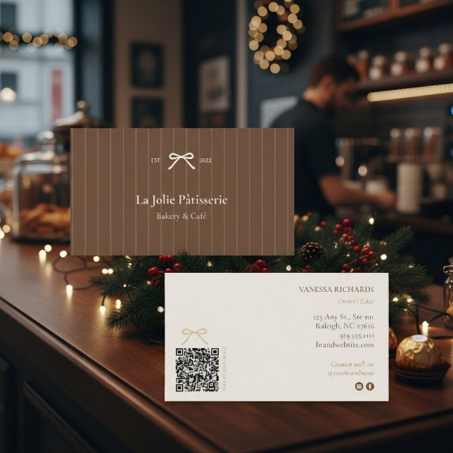 Visita Tarjeta de panadería con código QR de crema de cac (Subido por el creador)