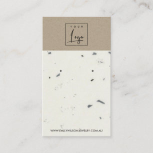 VISITA TARJETA DE PANTALLA DE BLANCO TERRAZZZO STUD
