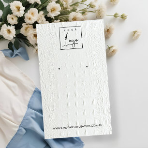 VISITA TARJETA DE PANTALLA DE TEXTURA DE CUERO BLANCO