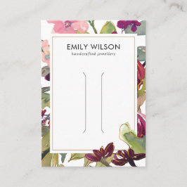 VISITA TARJETA DE PANTALLA DEL CLIP DEL PELO FLORAL DE RU