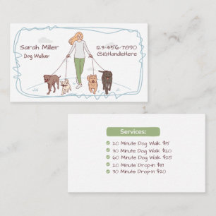 Visita Tarjeta de paseador de perros personalizable beige