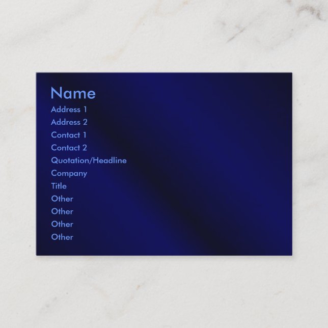 Visita Tarjeta de perfil azul (Anverso)