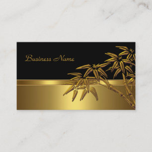 Visita Tarjeta de perfil Bamboo Oro Negro Asiático 2