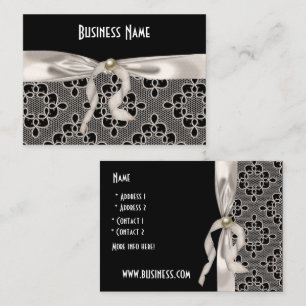 Visita Tarjeta de perfil Business Art Nouveau Lace Bow