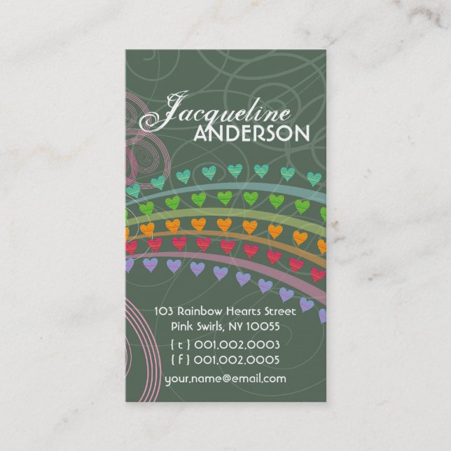 Visita Tarjeta de perfil caprichosa del corazón del arco  (Anverso)