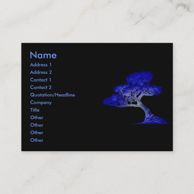 Visita Tarjeta de perfil de Bonsai (Anverso)