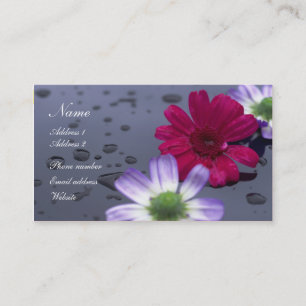 Visita Tarjeta de perfil de gotas de lluvia y flores