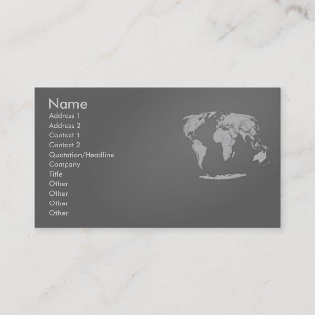 Visita Tarjeta de perfil de mapa mundial (Anverso)