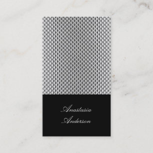 Visita Tarjeta de perfil de metal plateado elegante