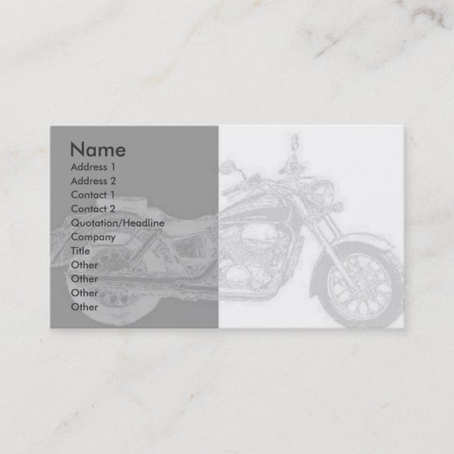 Visita Tarjeta de perfil de motocicleta (Anverso)