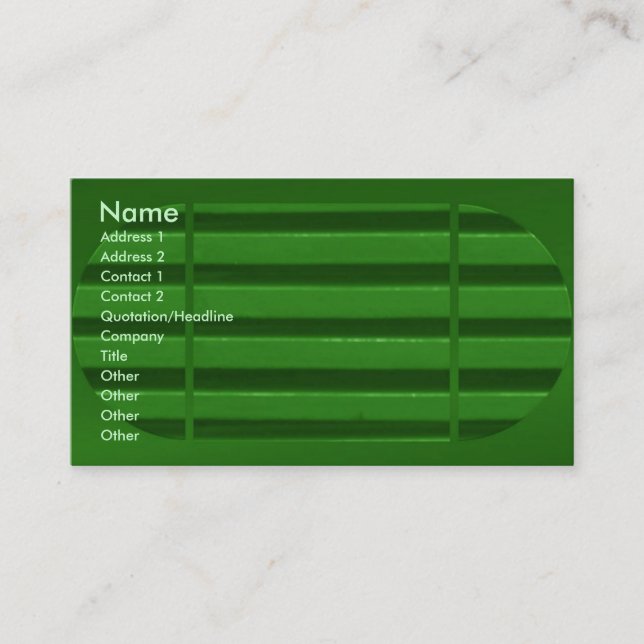 Visita Tarjeta de perfil de obturador verde (Anverso)