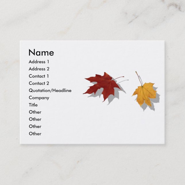 Visita Tarjeta de perfil de otoño (Anverso)