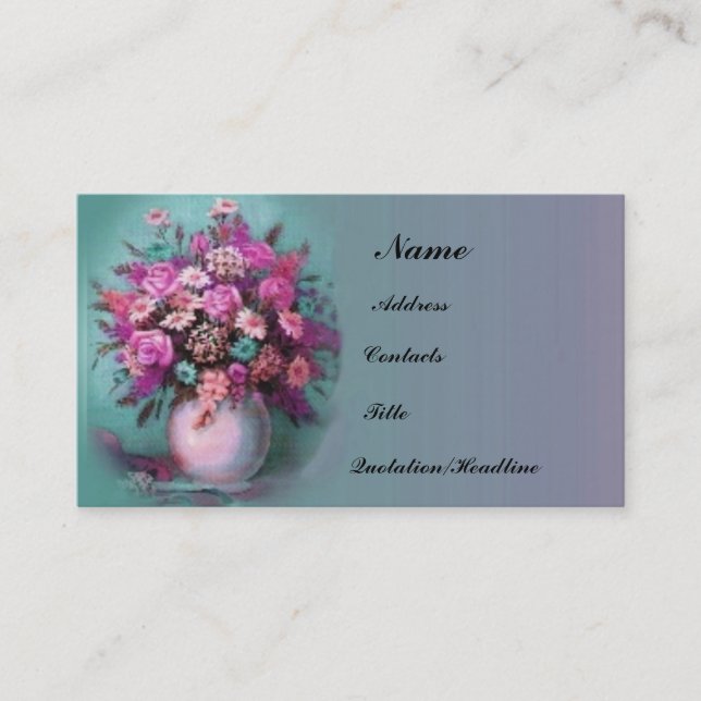 Visita Tarjeta de perfil de ramo de flores (Anverso)
