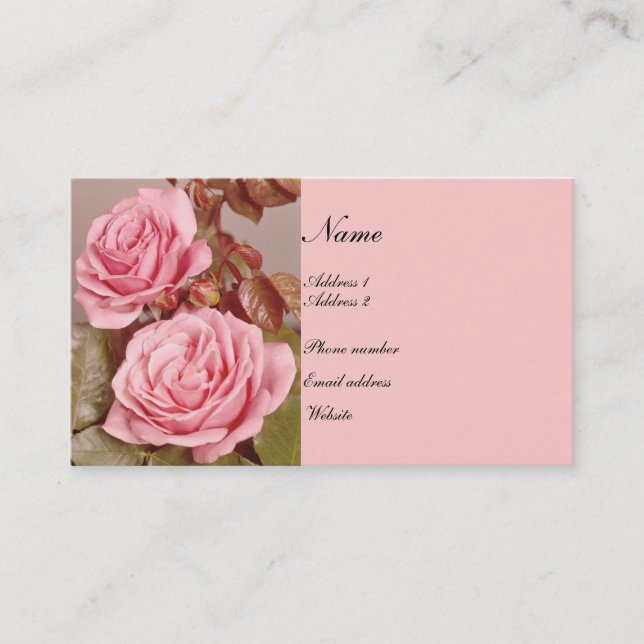 Visita Tarjeta de perfil de Rosas antiguos (Anverso)