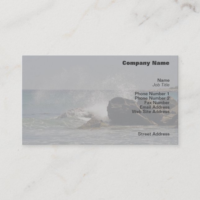 Visita Tarjeta de perfil de spray de mar (Anverso)