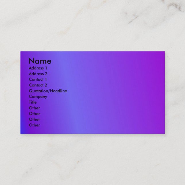 Visita Tarjeta de perfil de violeta (Anverso)