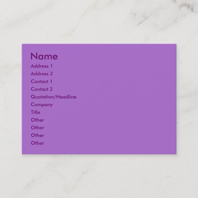 Visita Tarjeta de perfil de violeta (Anverso)