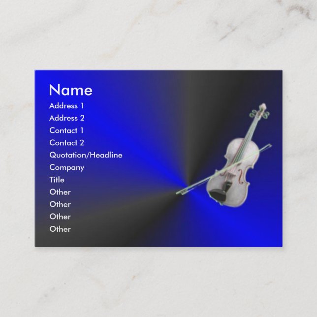 Visita Tarjeta de perfil de violín (Anverso)