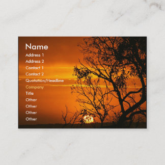Visita Tarjeta de perfil del atardecer naranja
