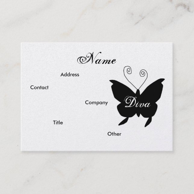 Visita Tarjeta de perfil Diva Butterfly I - Cusomizable (Anverso)