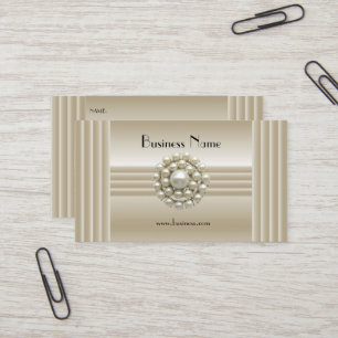 Visita Tarjeta de perfil empresarial Elegante Perla Gem D