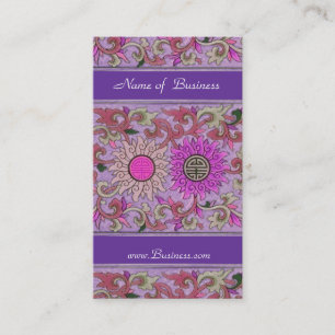 Visita Tarjeta de perfil empresarial vintage floral rosa