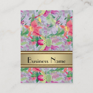 Visita Tarjeta de Perfil Estampa Floral Vintage