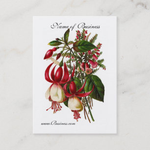 Visita Tarjeta de perfil floral rojo vintage