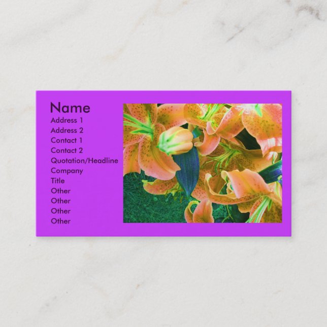 Visita Tarjeta de perfil "Florist" (Anverso)