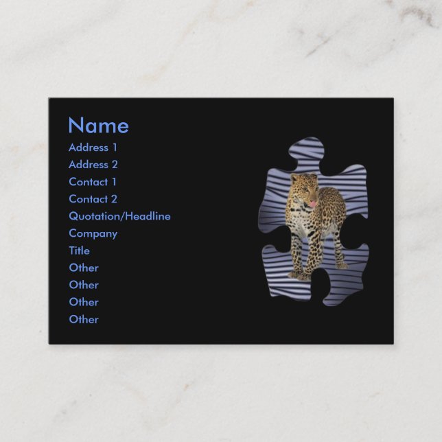Visita Tarjeta de perfil Leopard (Anverso)