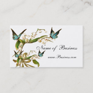 Visita Tarjeta de Perfil Mariposas Vintage Blanco