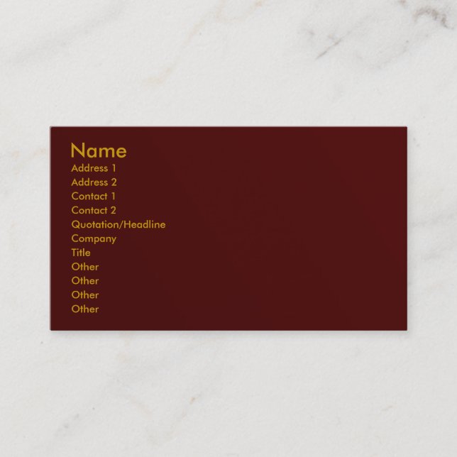 Visita Tarjeta de perfil maroon (Anverso)